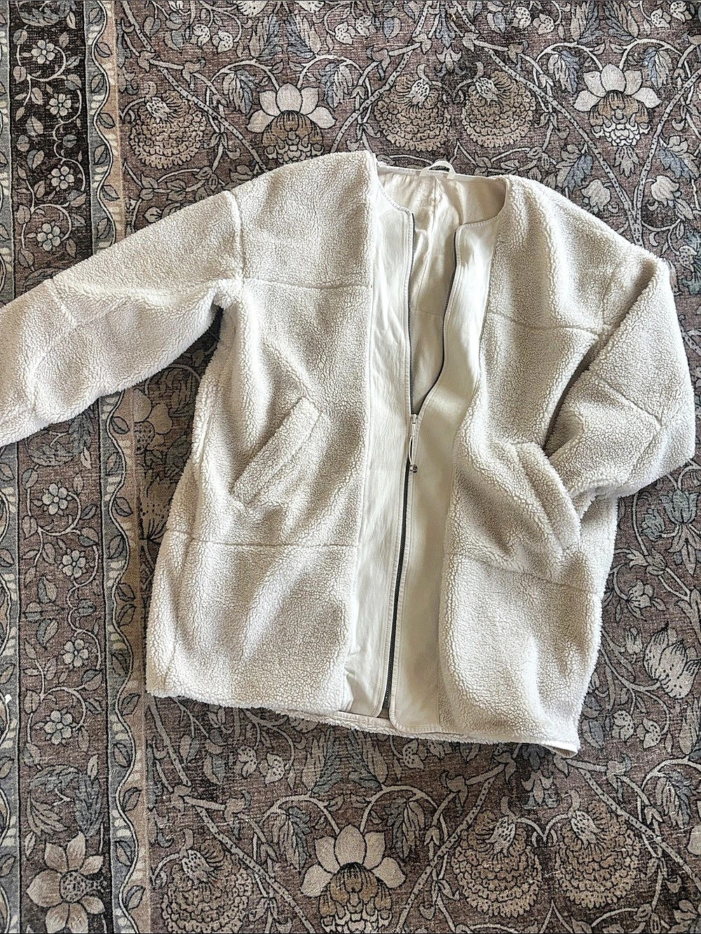 Lululemon Fleece Zip-Up Cream Teddy Jacket
